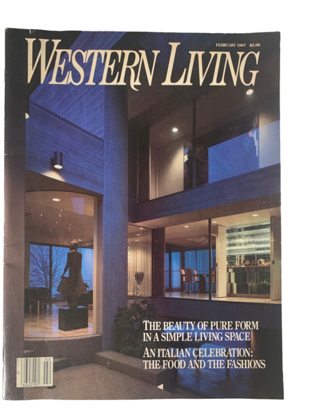 Western Living Magazine February 1987 Issue One Size Blue Beige